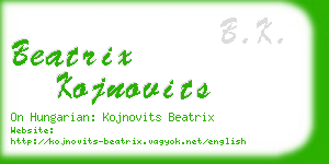 beatrix kojnovits business card